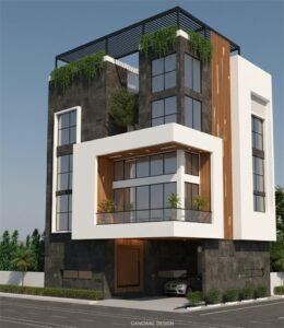 Commercial building design render in Jaipur